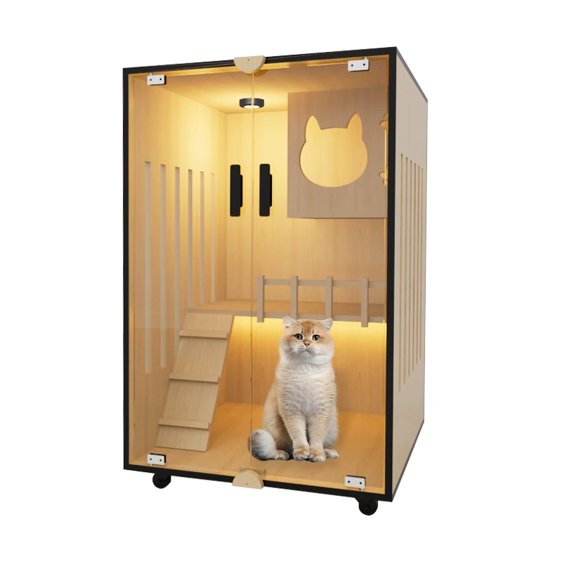 

Modern Luxury Indoor Multi-Level Solid Wood Cat Nest Durable Pet Bed Customizable Mat Factory Direct Wholesale