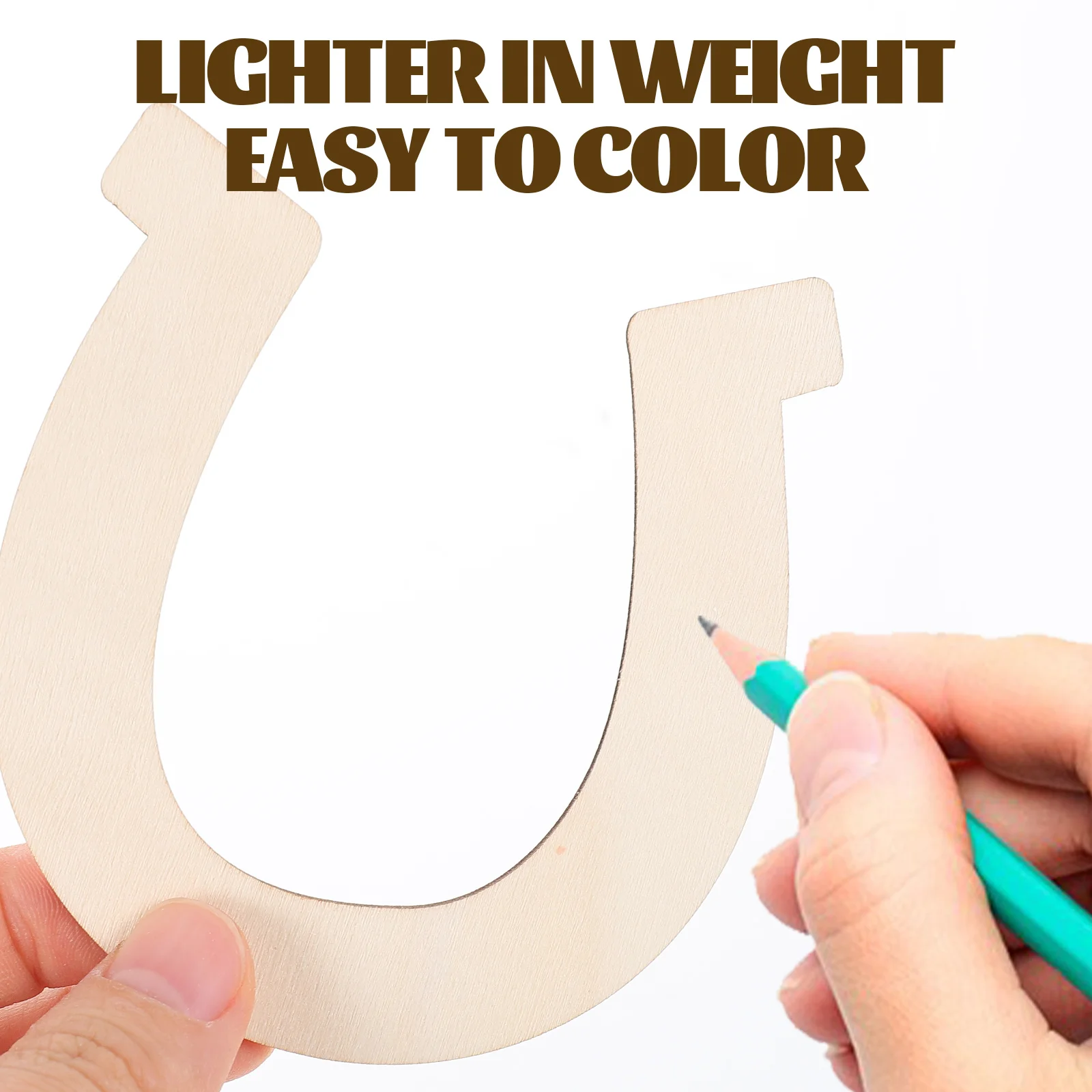 

48Pcs Horseshoe Shape Blank Wooden Cutouts Unfinished DIY Wood Slices Light Color Easy to Paint Both Sides Painting