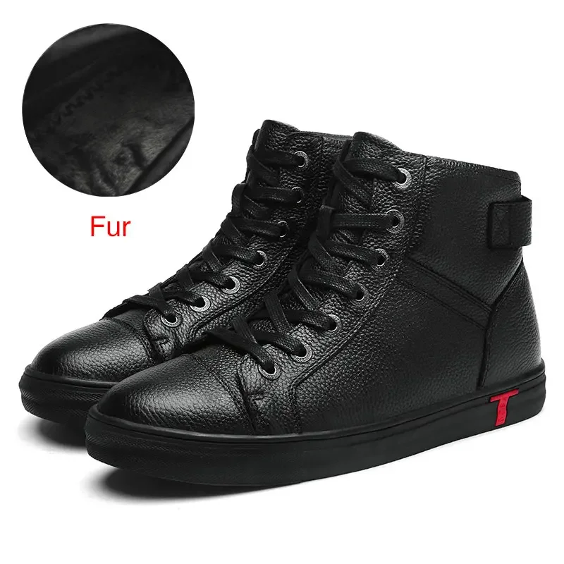 Genuine Leather Men Waterproof Boots Men Casual Shoes Fashion Ankle Boots For Men High Top Winter Men Boots Size 663