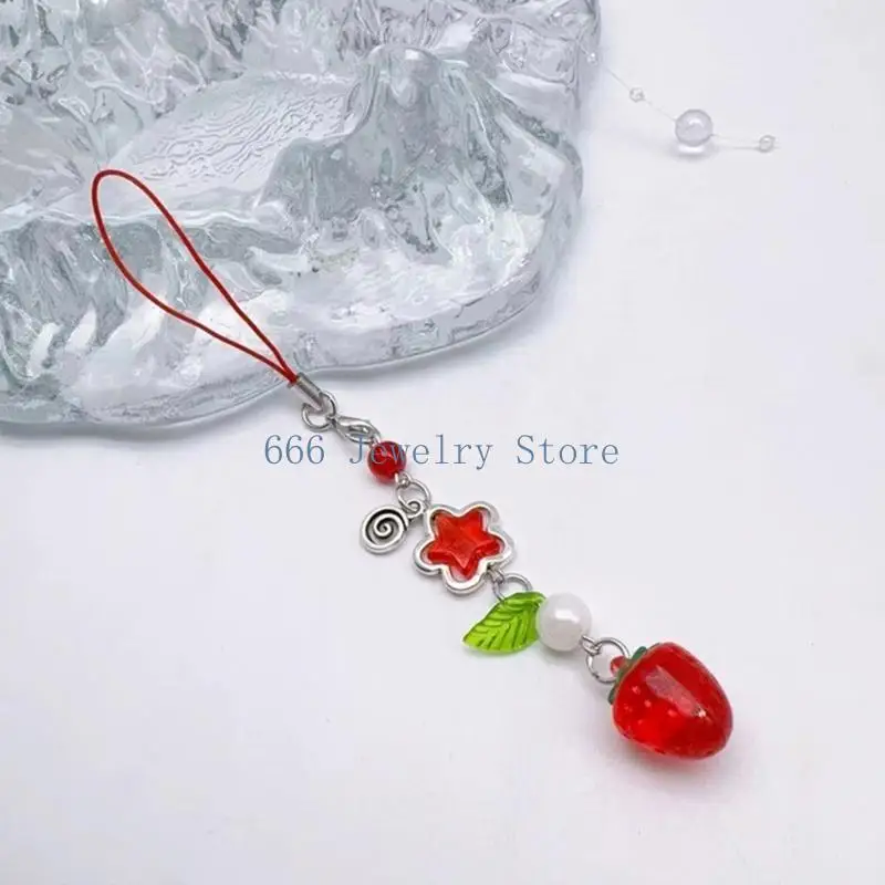 F2TD Stylish Keyring Pendant Sweet Phone Charm Perfect for Shopping and Dating