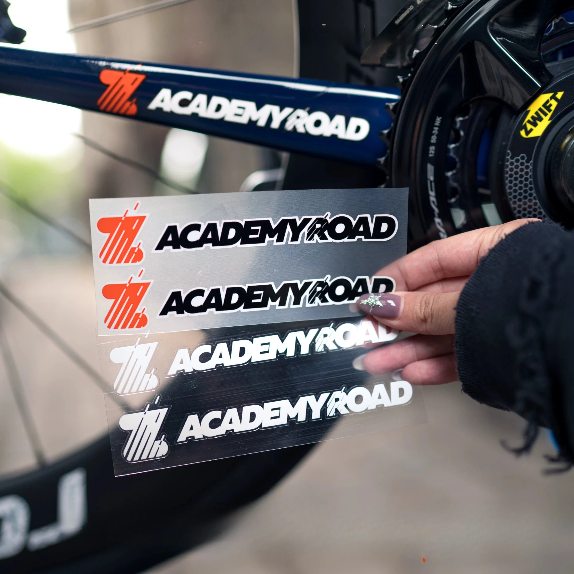 2PCS/SET Striped Logo Road Bike Text Stickers Set, Waterproof Frame Decals for Bicycle Mod Decor