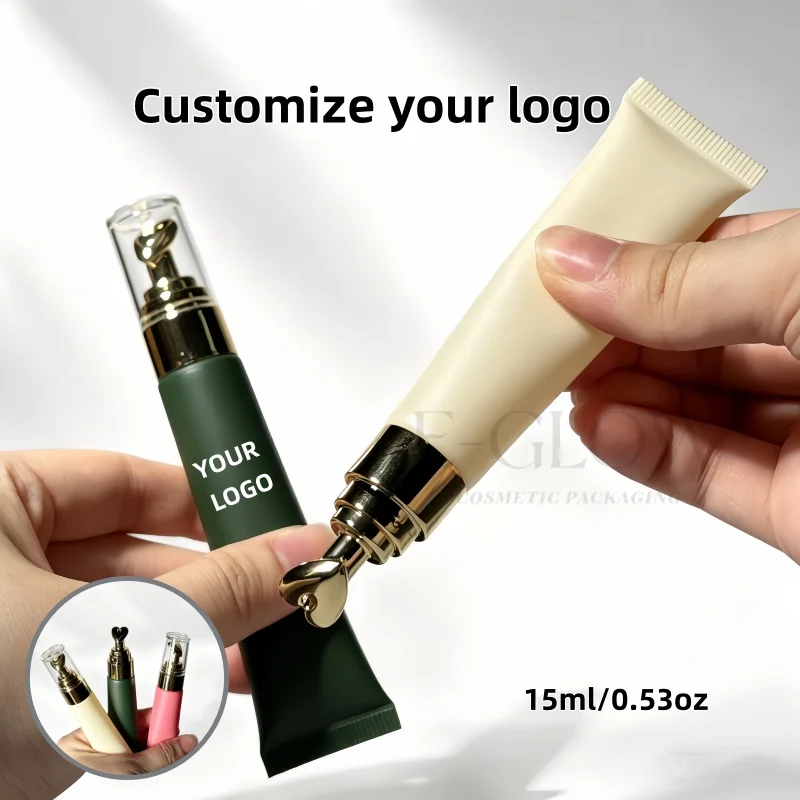 【Logo Custom】50Pcs Eyecream Squeeze Tube Green Yellow Rose Pink Eyecream Soft Tube with 15ml Plastic Soft Cosmetic Tube