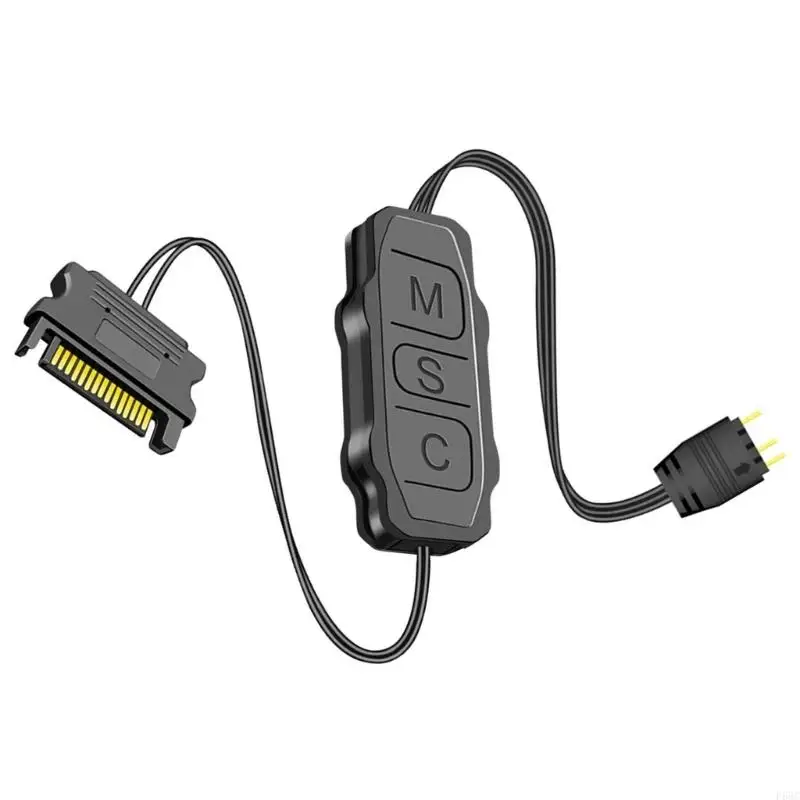 F68C ARGB คอนโทรลเลอร์ 3Pin 5V ARGB ตัวแยกสายเคเบิล LED Pin RGB ตัวควบคุม