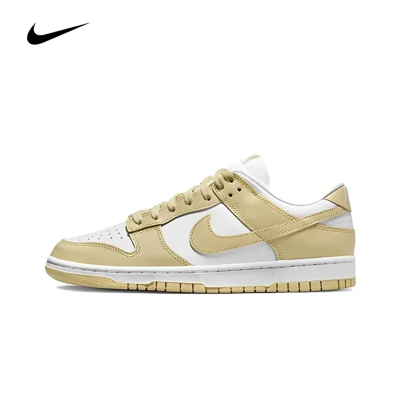 

Original Nike Dunk Low 'Team Gold' Men's Skateboarding Shoes Wear Resistant Fashionable Retro Off White Sneakers DV0833-100