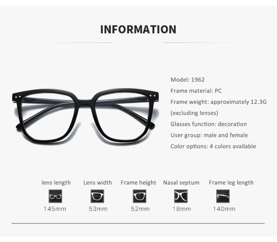 Anti Blue Light Glasses Clear Lens Ultralight Unisex Goggles Optical Spectacle Eye Protection Plain Eyewear Simple Eyewears