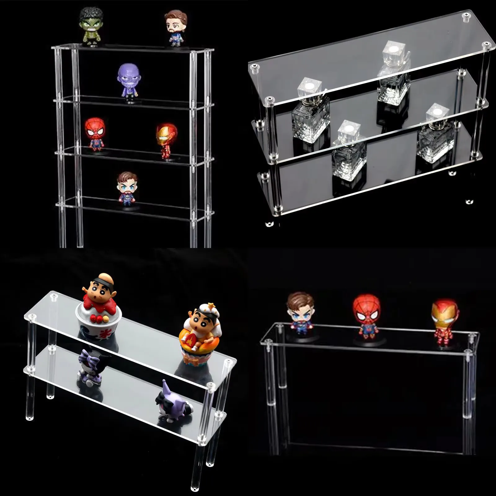 Acrylic Multi-layer Cosmetics Storage Rack Hand-made Blind Box Model Display Shelf Cabinet Refrigerator Partition Organizer