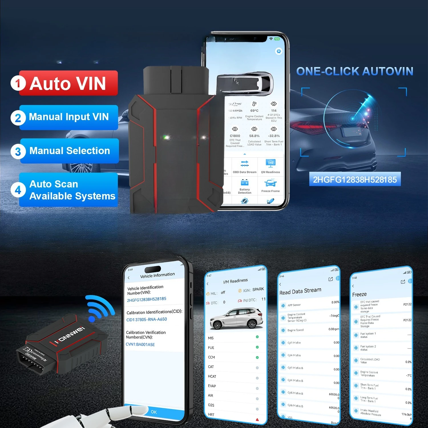 Full-featured automotive diagnostic scanner