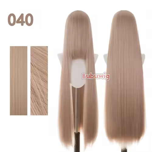 Bubuwig Synthetic Hair 100cm Long Straight Pure Color Cosplay Wigs Over 100 Colors Black White Red Blue Brown Wig Heat Resistant - Image 8