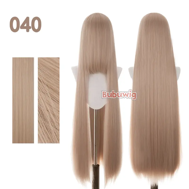 Bubuwig Synthetic Hair 100cm Long Straight Pure Color Cosplay Wigs Over 100 Colors Black White Red Blue Brown Wig Heat Resistant - Image 8