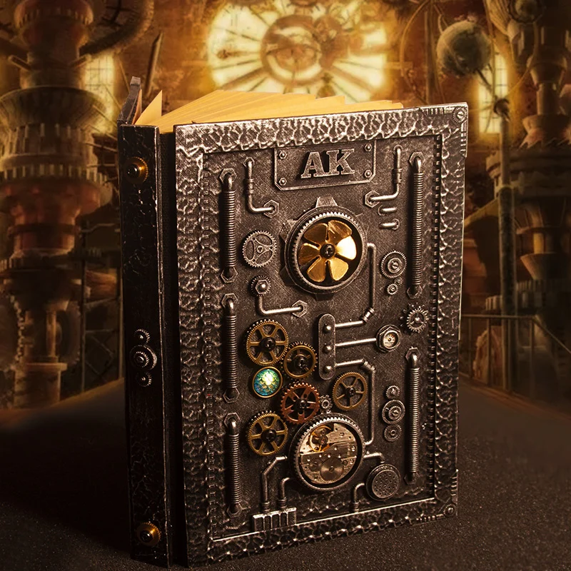 Imagem -02 - Vintage Retro Steampunk Mão Livro de Conta Personalizado 3d Alívio Diário a5 Tamanho Criativo Notebook