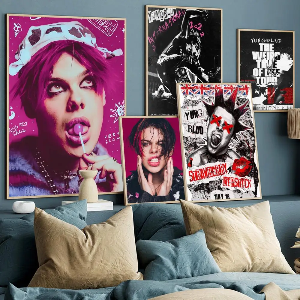 Yungblud New Custom Rock Music Singer Star Good Poster Kraft Paper Prints Home Room Cafe Bar Art Wall Decor Aesthetic Painting
