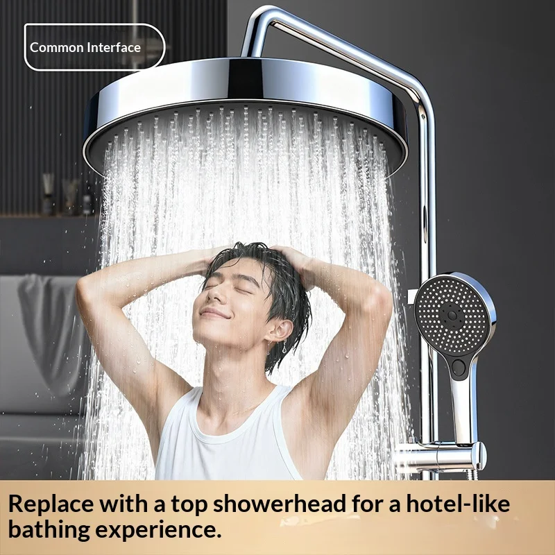 Top spray large pressurized anti‑scale shower head for bathroom