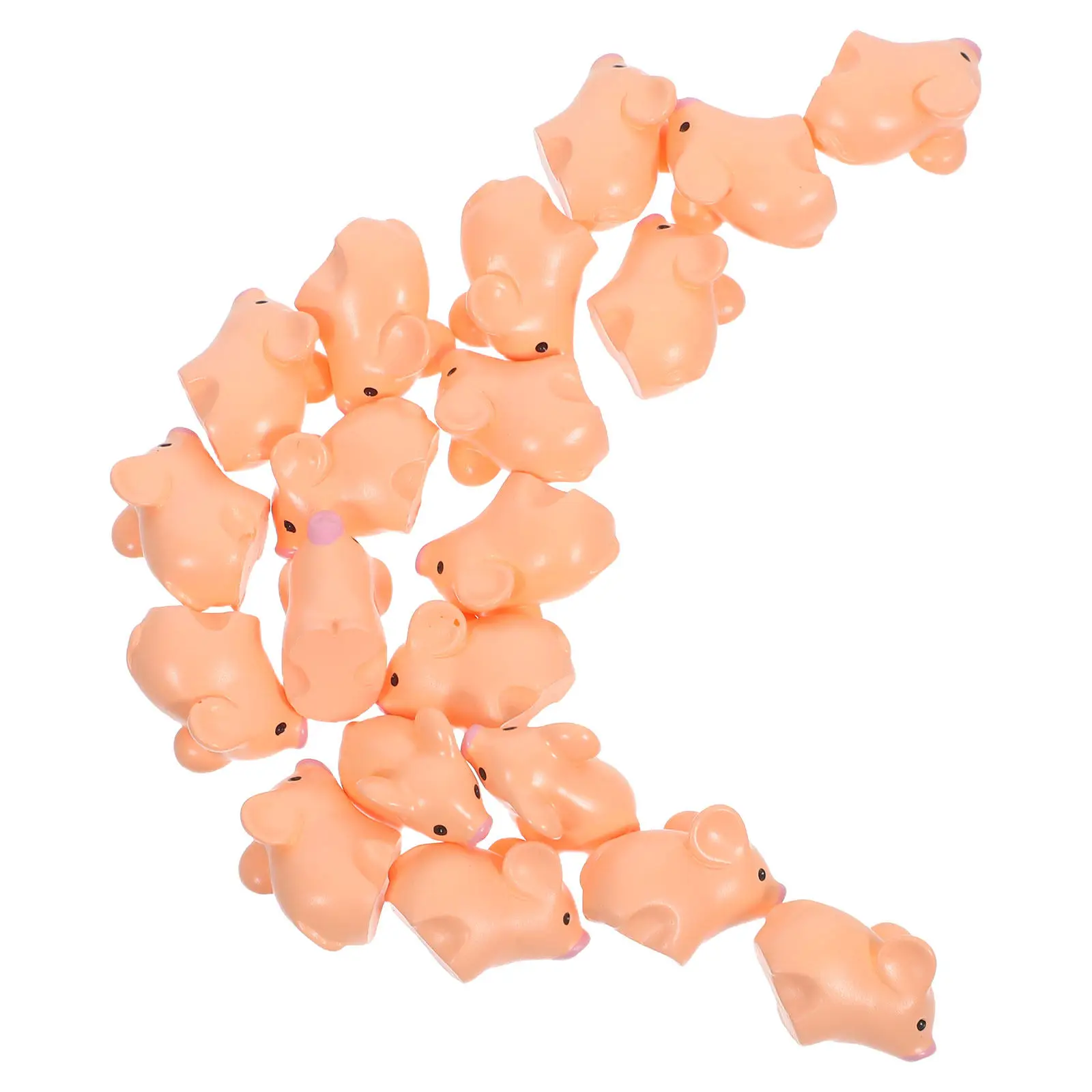 20Pcs Mini Resin Pig Charm Charming Small Pig Statue for Fairy Garden Micro Landscape Bonsai Decor Desktop Shelf Table