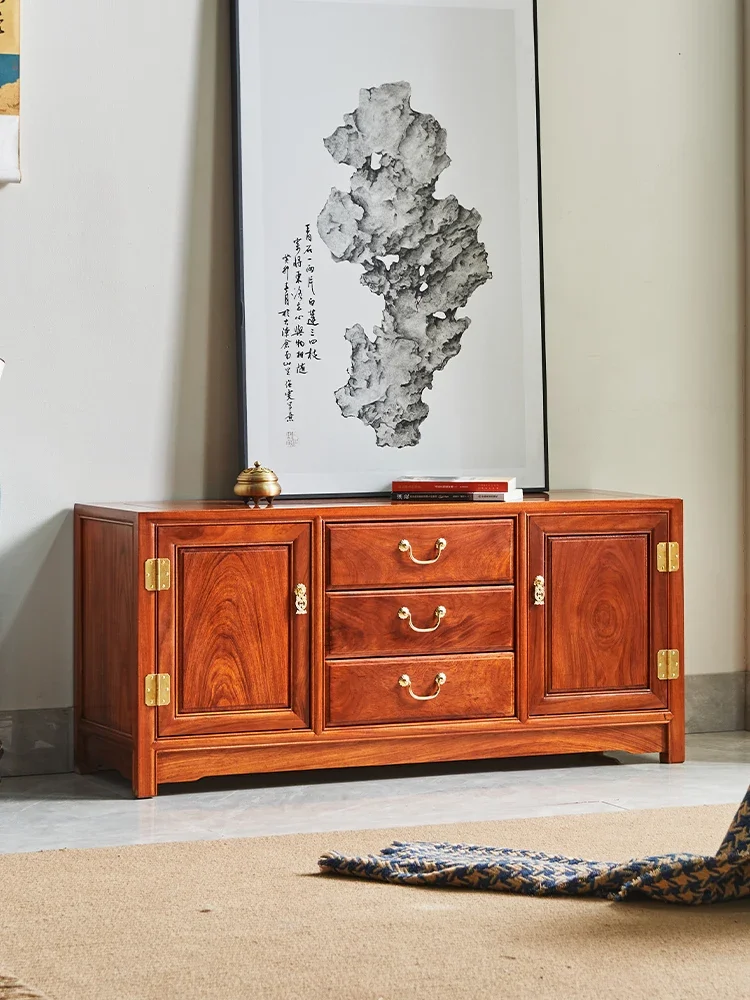 

Living Room Home New Chinese Style Solid Wood Floor Cabinet Rosewood Full Set Small Apartment Storage