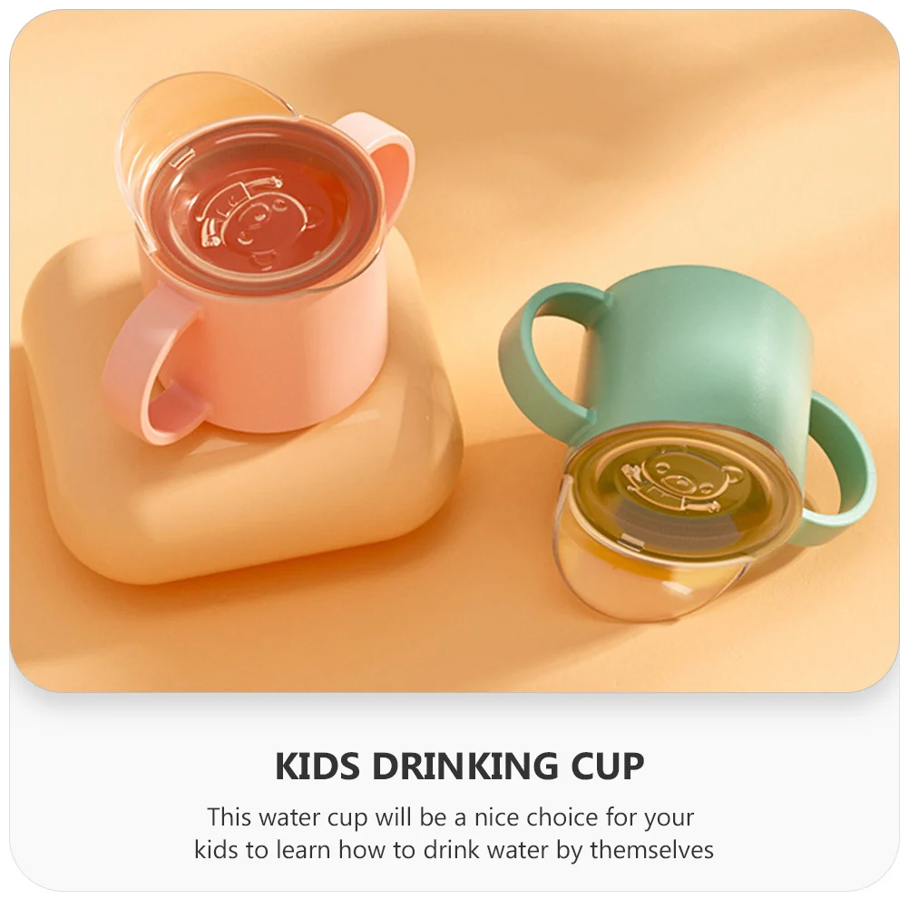 

Kids Water Drinking Cup with Double Handles Spill Proof Training Cup for Toddlers Bpa Free Lightweight Portable Baby Shower Gift
