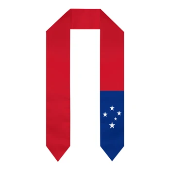 Mezuniyet kanat Samoa bayrak eşarp şal yıldız şerit lisans elbisesi aksesuar şerit ile safir mavi çaldı 180*14cm