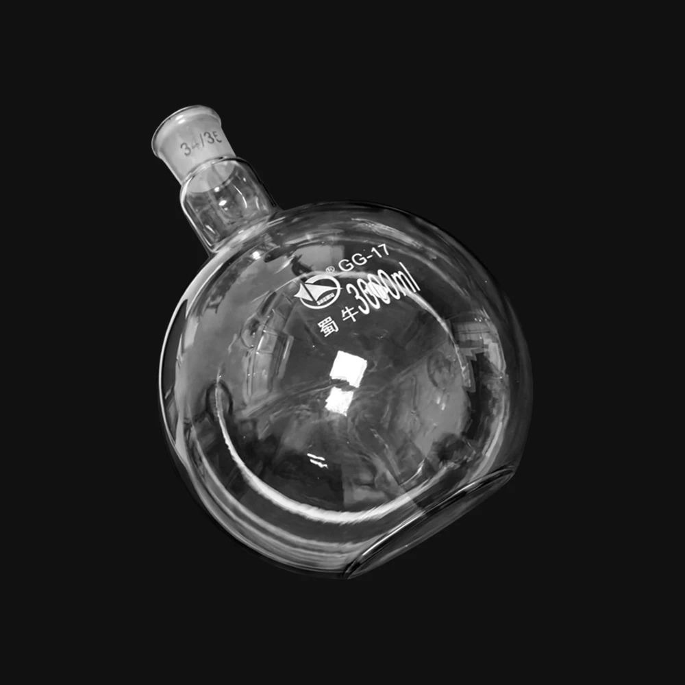 2000/3000ml 34/35 Single Neck Flat-Bottom Flask High Capacity Boiling Flask Flat Bottom Short Neck Ground Mouth Lab Glassware