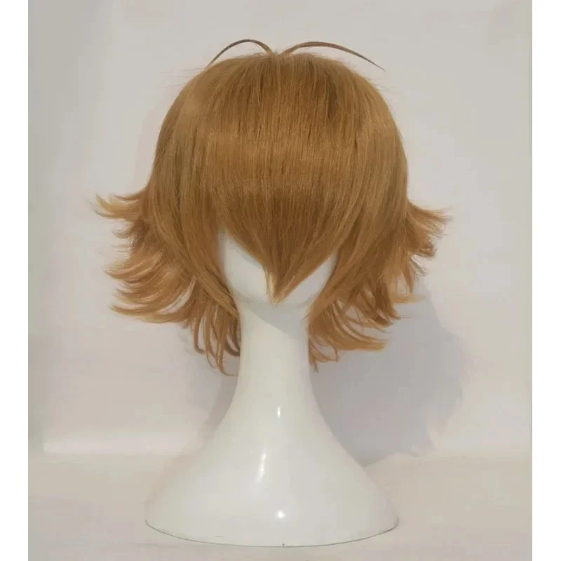 Parrucca CyHigh Quality Voltron Pidge Parrucche sintetiche corte resistenti al calore marrone chiaro + cappuccio per parrucca