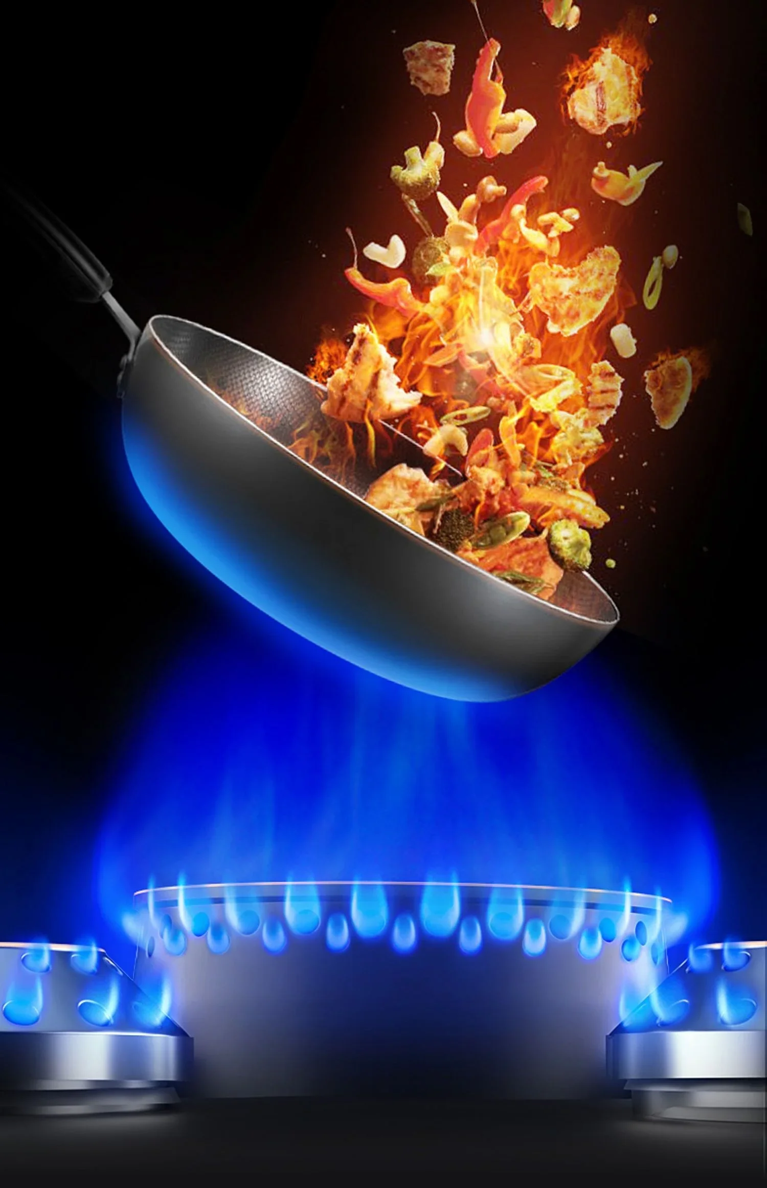 二重バーナービルトイン天然ガスLPGストーブ、chigo、埋め込みデザイン、家庭