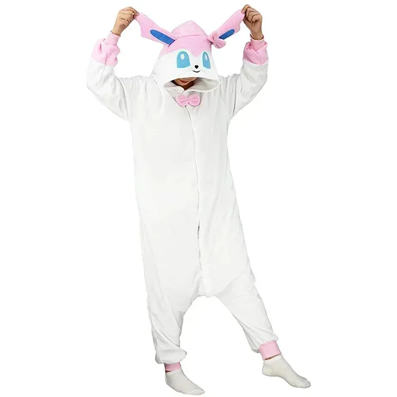 Sky06 TAKARA TOMY Sylveon Onesie Kigurumi pijamas Cosplay disfraz Halloween Navidad mujeres Anime pijama de cuerpo completo Sleepw66liU &