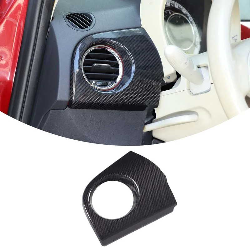 

Для Fiat 500 2007-2015: накладка на приборную панель из настоящего карбона, декоративная защитная наклейка для интерьера автомобиля