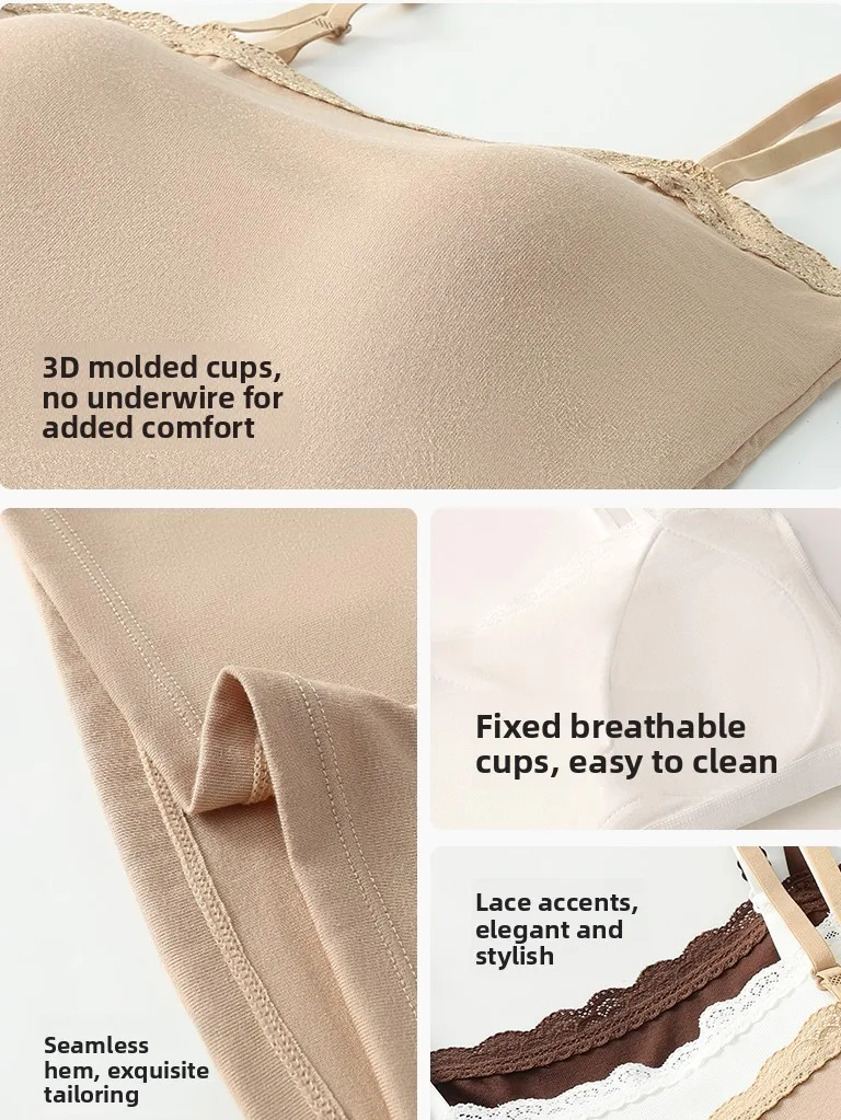   여성 2025 신상 센세이션 발 베스트 여성 여름 브라 인티메이티드 스트랩 베이스 레이어 가슴 패드 포함