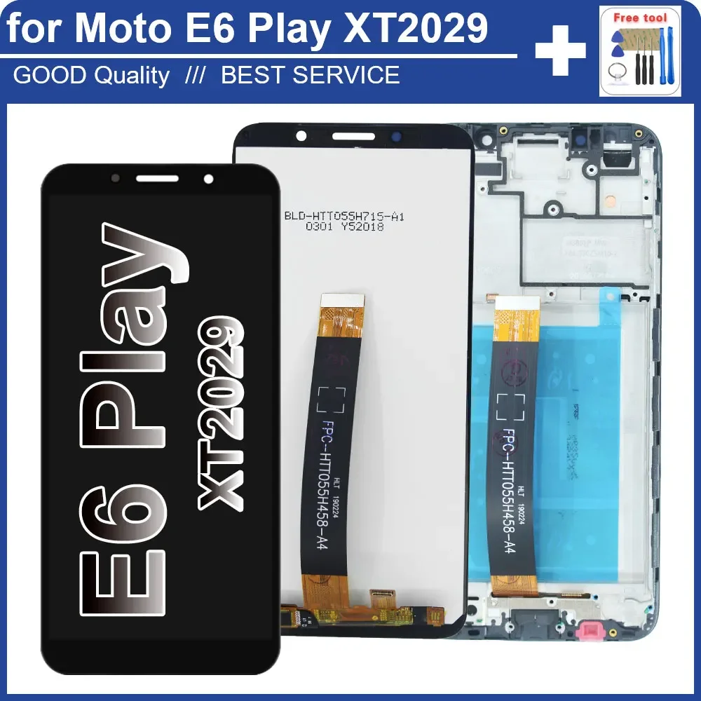 

New LCD for Motorola Moto E6 Play XT2029 LCD Display Touch Screen Digiziter for Moto E6 Play LCD Display Replacement With Frame