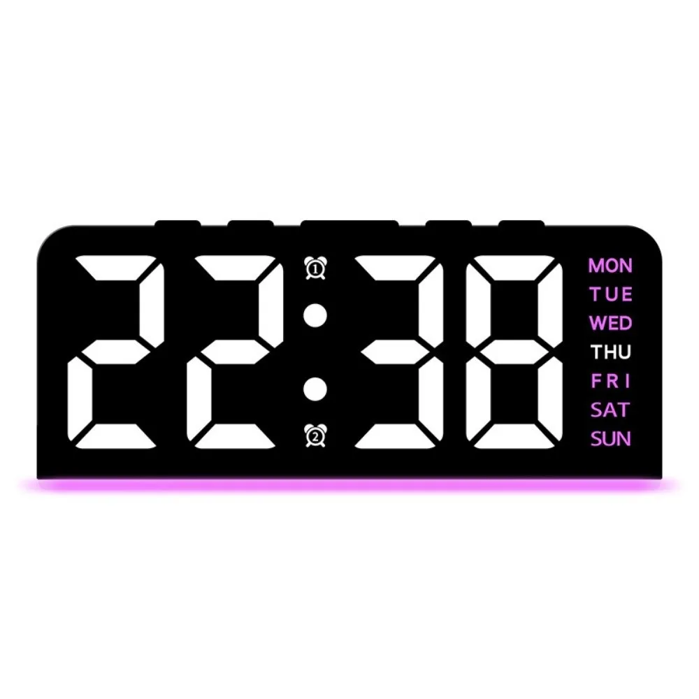 

Large Display Digital Alarm Clock Dual Alarms Temperature Display Electronic LED Clock Large Number Display Bottom Ambient Light