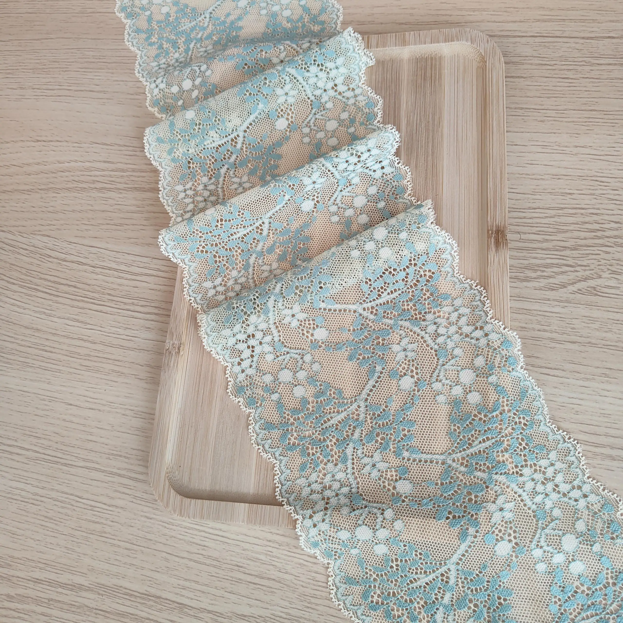 YE1001-1 40-3 14cm green lace trim for underwear, Pressed Lace Clothes Sskirt Underwear Sewing Accessories