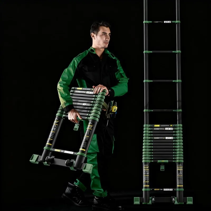 Thickened Aluminum Alloy 30-Step Telescopic Ladder, New High-End Multifunctional Engineering Ladder