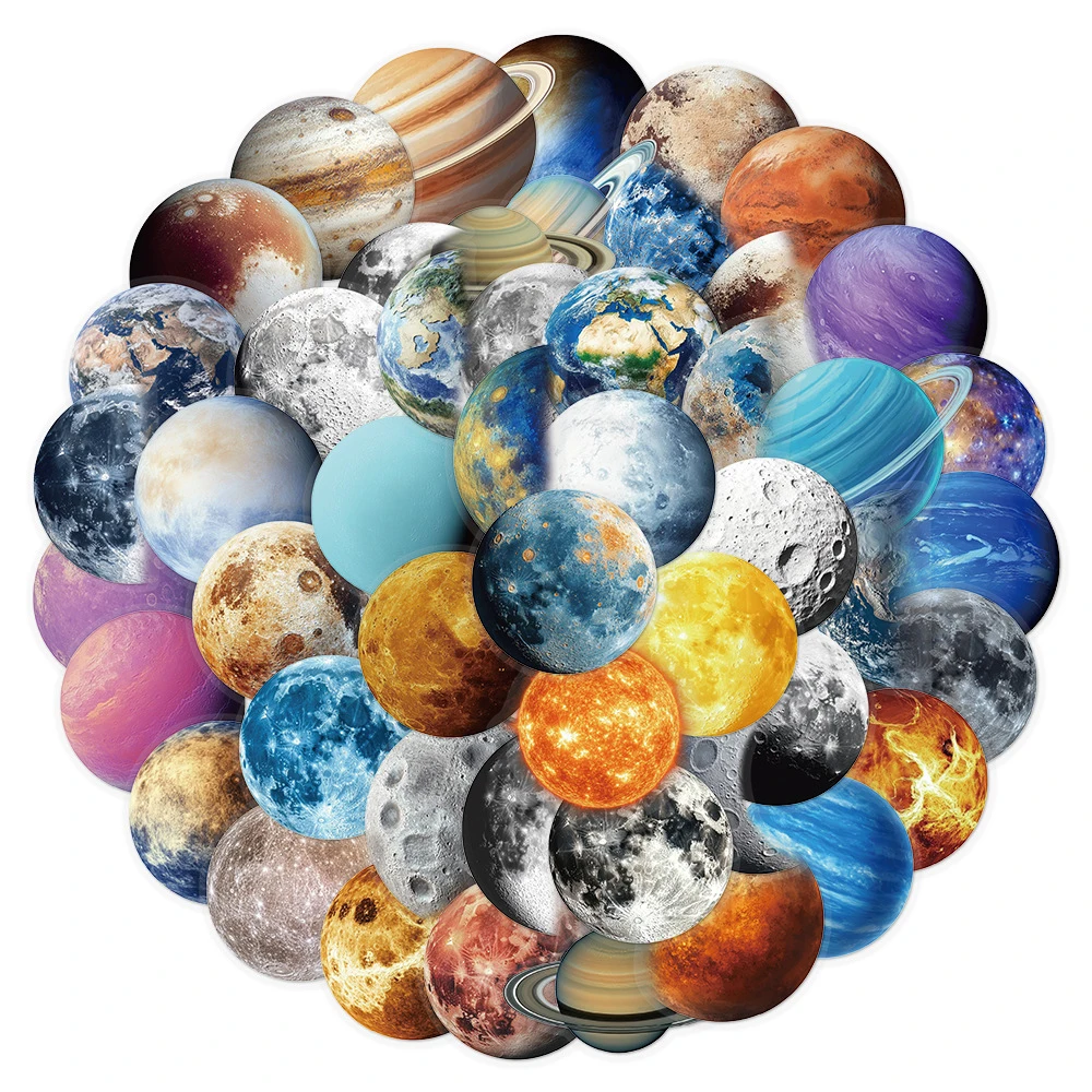 10/30/50pcs Creative 3D Planet Star Stickers Cool Cartoon Decals DIY Laptop Bicycle Notebook Colorful Aesthetic Graffiti Sticker