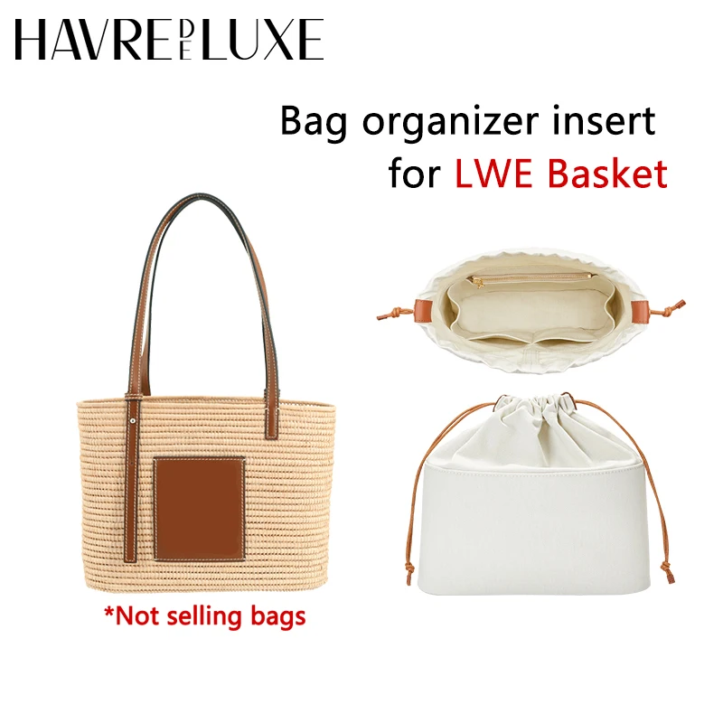 Bag Organizer Insert For LEW Basket Straw Woven Drawstring Bag Support Inner bag in bag accessories