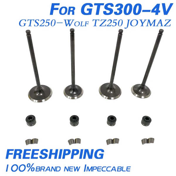 

Motorcycle Engine EXHAUST VALVE&INTAKE VALVE Kit Oil Seal New Valve For GTS300-4V GTS250-Wolf TZ250 JOYMAZ ABS PD250AI LM25W6