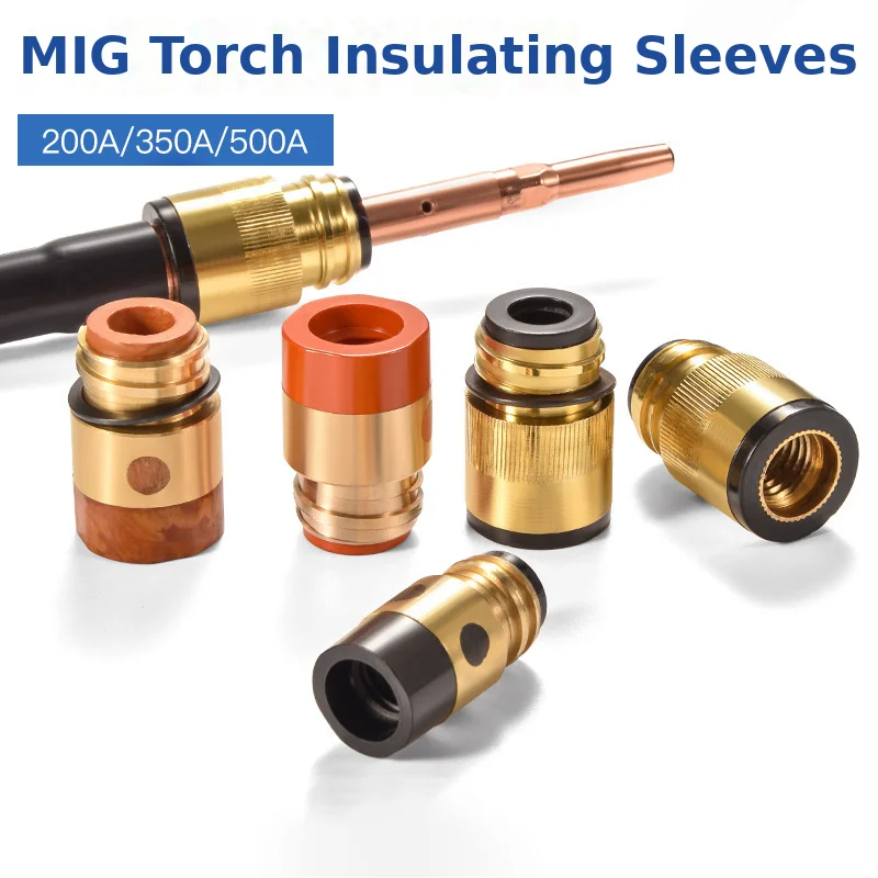 Purple Copper Conductive Nozzle with Insulation Sleeve Gas Shielded Welding Connecting Rod for Welding Protection Two Coating
