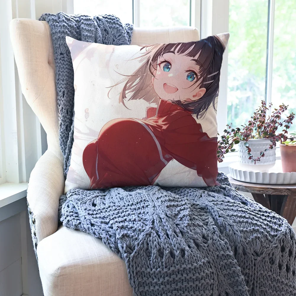 Kirigaya Suguha Animation S-Word A-Art O-Online Pillow Case Square Pillow BedroomSofaLeisureCarLiving Room Home Decoration 40X40 #4