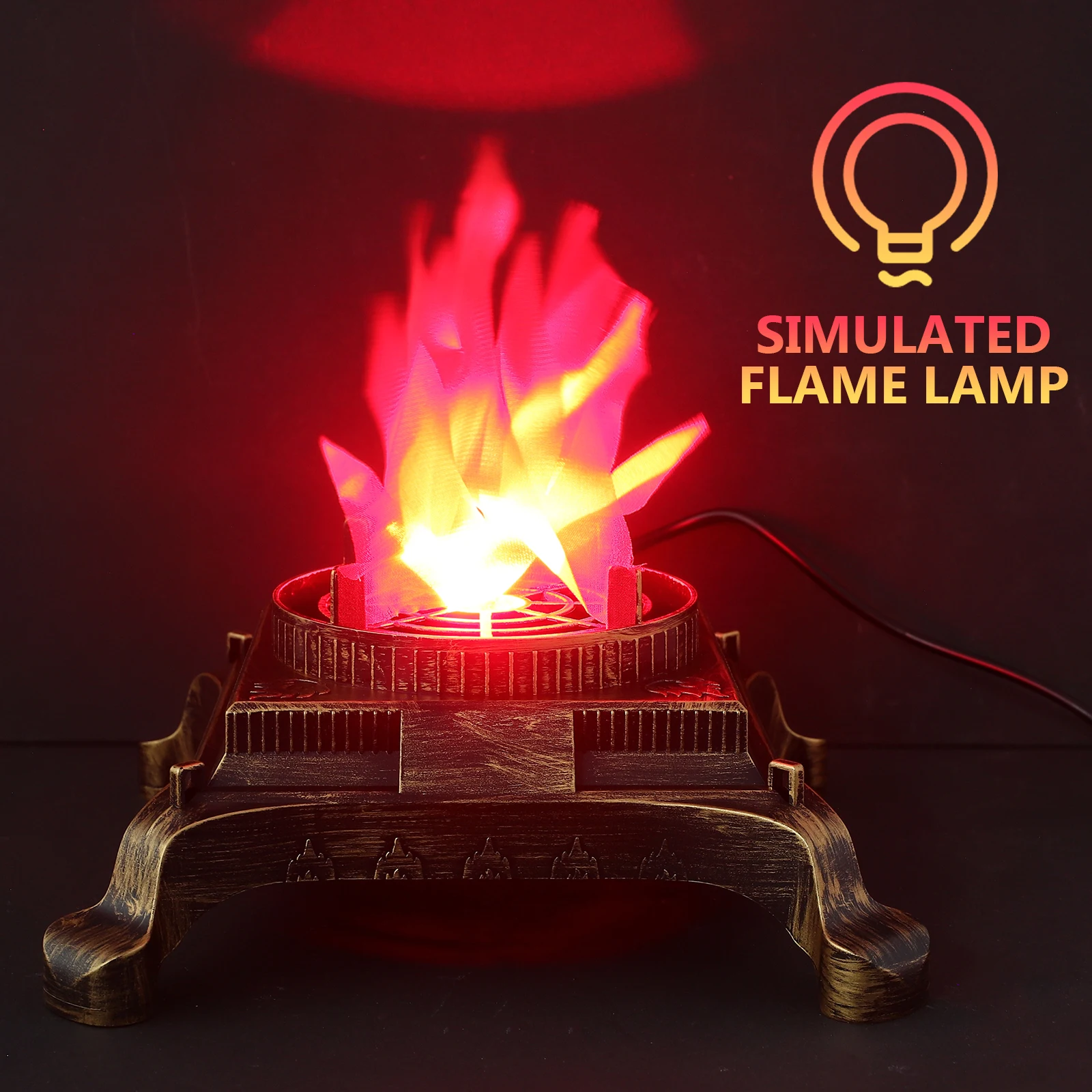

USB Flame Light Led Fire Lamps Halloween Fake Electric Lighting Effects Silk Cloth Campfire