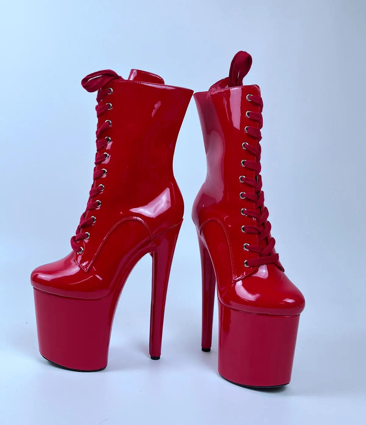 LAIJIANJINXIA New 20CM/8inches PU Upper Sexy Exotic High Heel Platform Party Women Model Boots Pole Dance Shoes 003