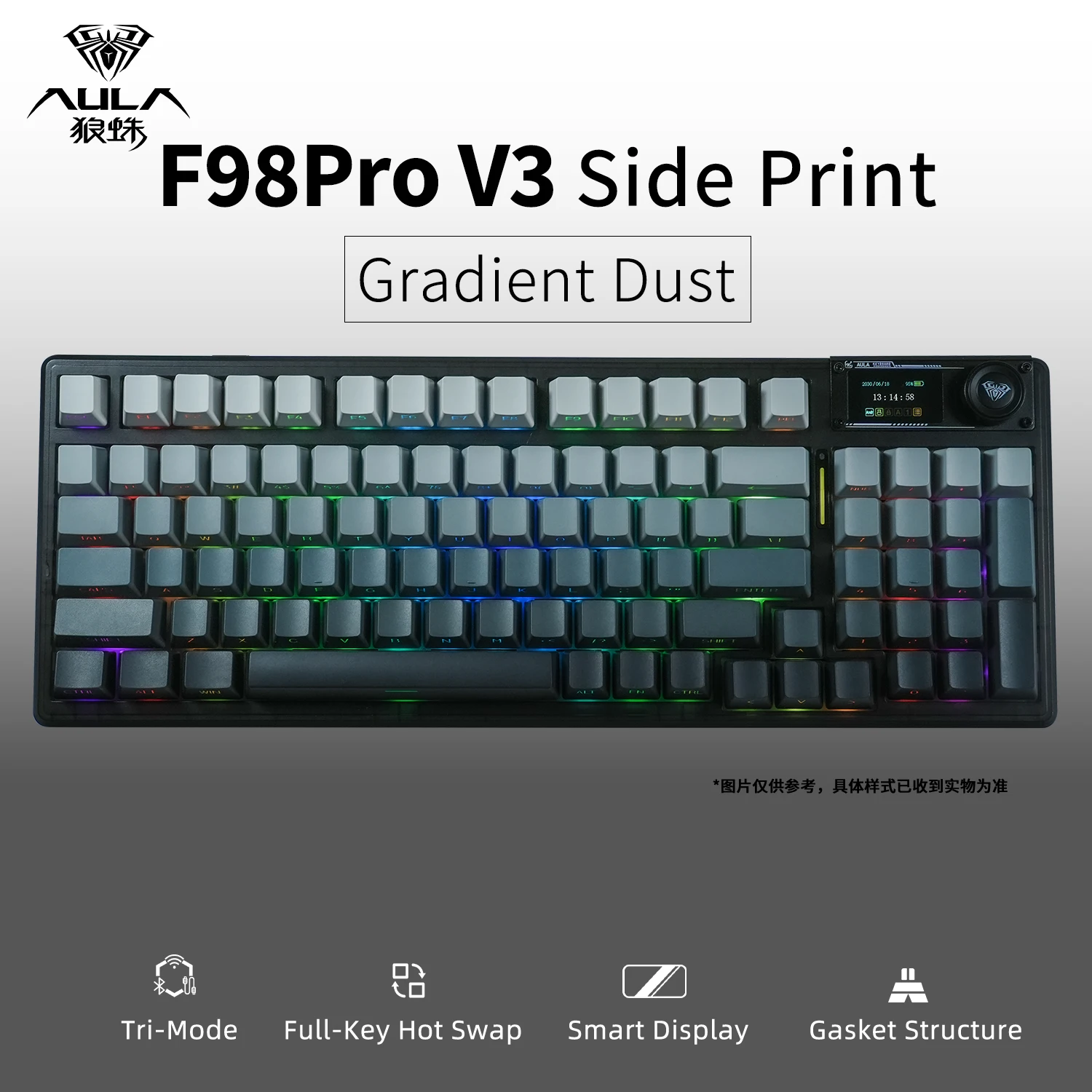 新しい AULA F98 Pro V3 メカニカルキーボードカスタム RGB バック
