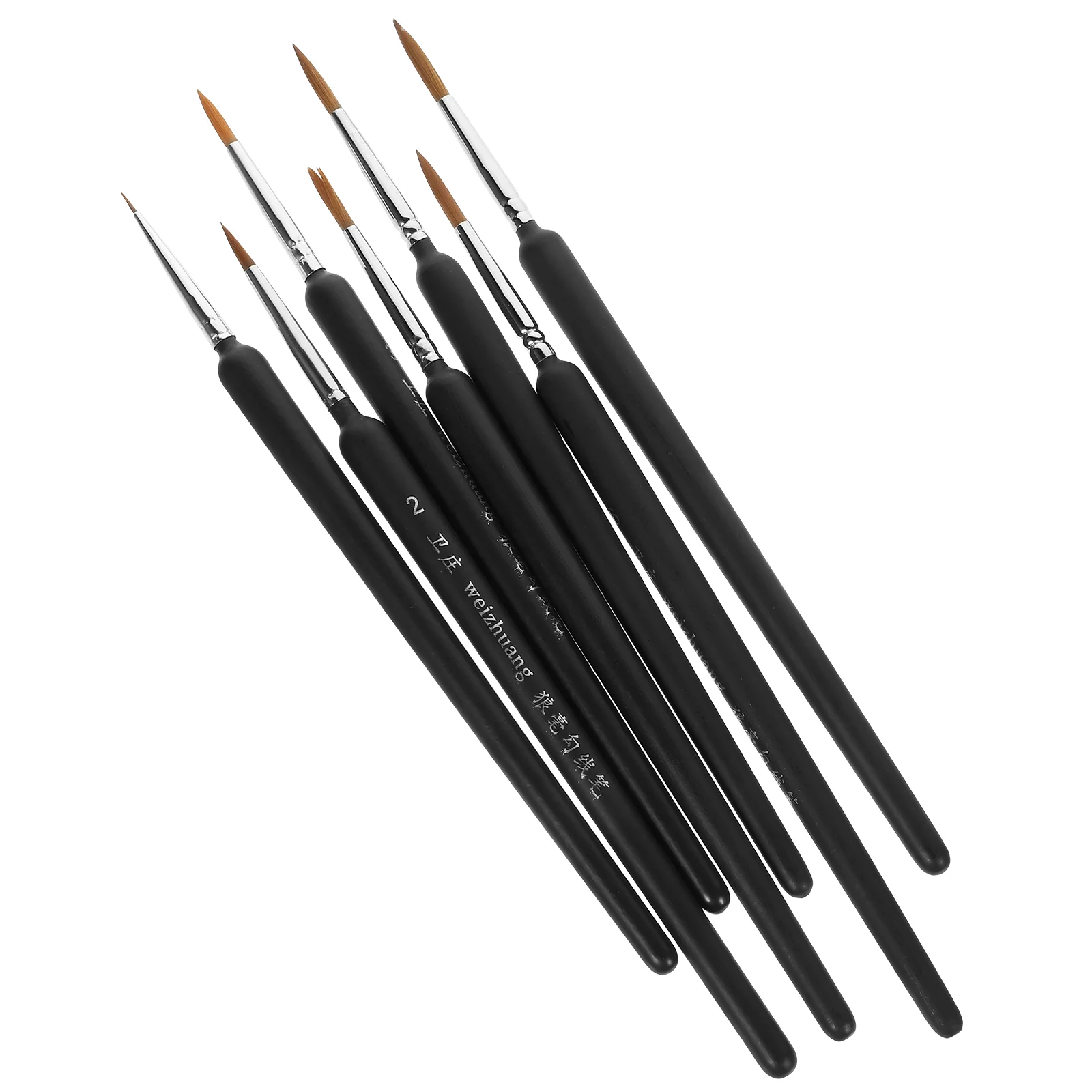 3 pçs kit de pintura de unhas forros de cabelo de lobo miniaturas pintura artesanato trabalho de madeira