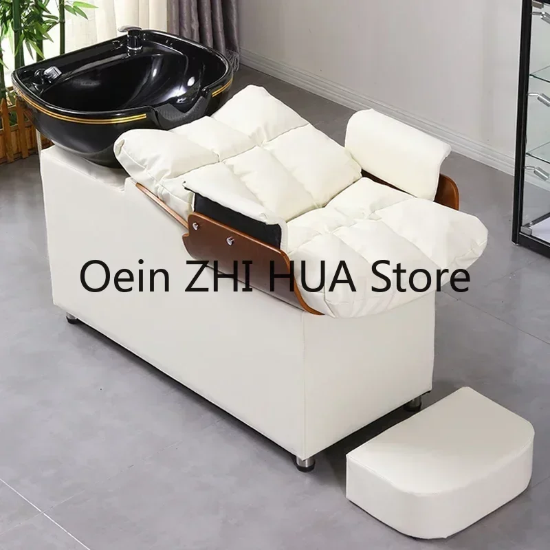 Shampoo Recliner Shampoo Chairs Hairdressing Hair Salon Bed Head Spa Massage Lounge Chair Beauty Comfort Sillas Furniture QF50SC