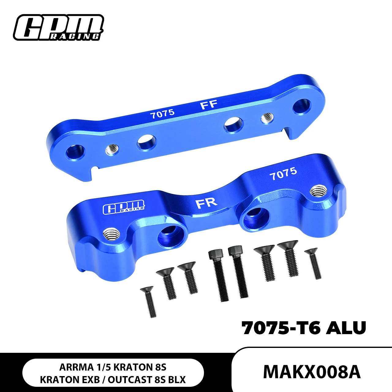 GPM ARRMA 1/5 Kraton 8S Outcast 8S EXB ARA5810V2 aleación 7075 soporte de suspensión inferior delantera