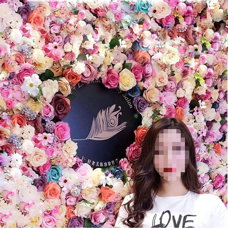 

Artificial flower wall background wall shooting plant wall fake flower rose baby decoration wedding party adult ceremony