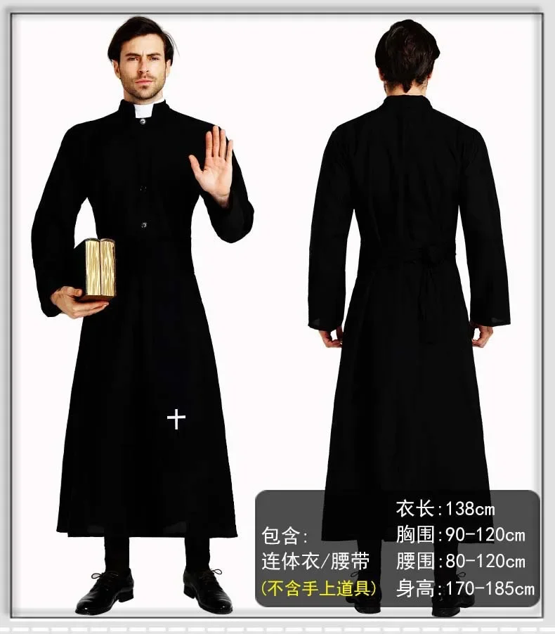 Women Men Kids Adults Jesus Nun Costume Pope Priest Cosplay Costumes Carnival Halloween Party Supplies