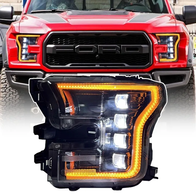 

STLFCar Styling Head Lamp for Raptor Tremor F150 2015-2020F-150Pick-up LEDAuto Headlight Projector Lens Dynamic Signal DrlAutomo
