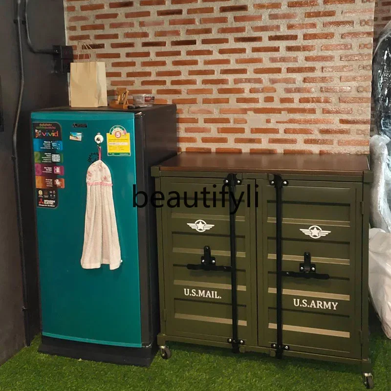 LXContainer خزانة خمر ملف الحديد الفن خزانة الأحذية النمط الصناعي SideboardSSS #5