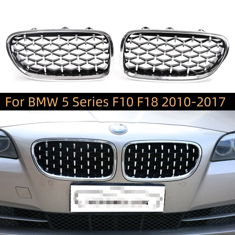 

Car Front Bumper Sport Racing Grill Grilles For BMW 5 Series F10 F18 520i 523i 528i 520d 530d 2010-2017 Diamond Kidney Grille