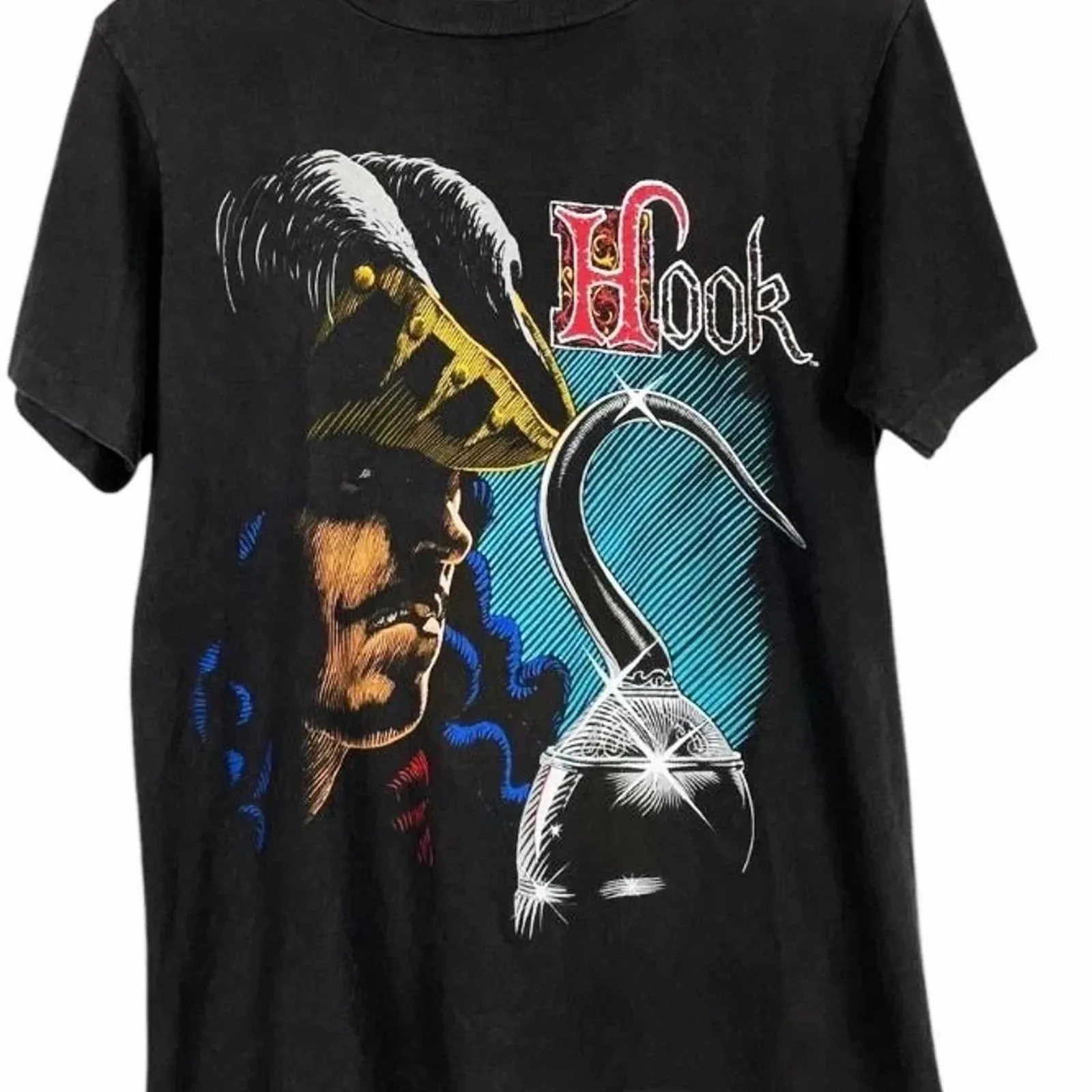 Hook 1991 Movie Captain Hook Dustin Hoffman Graphic T-Shirt Cotton Men Women Streetwear Tee