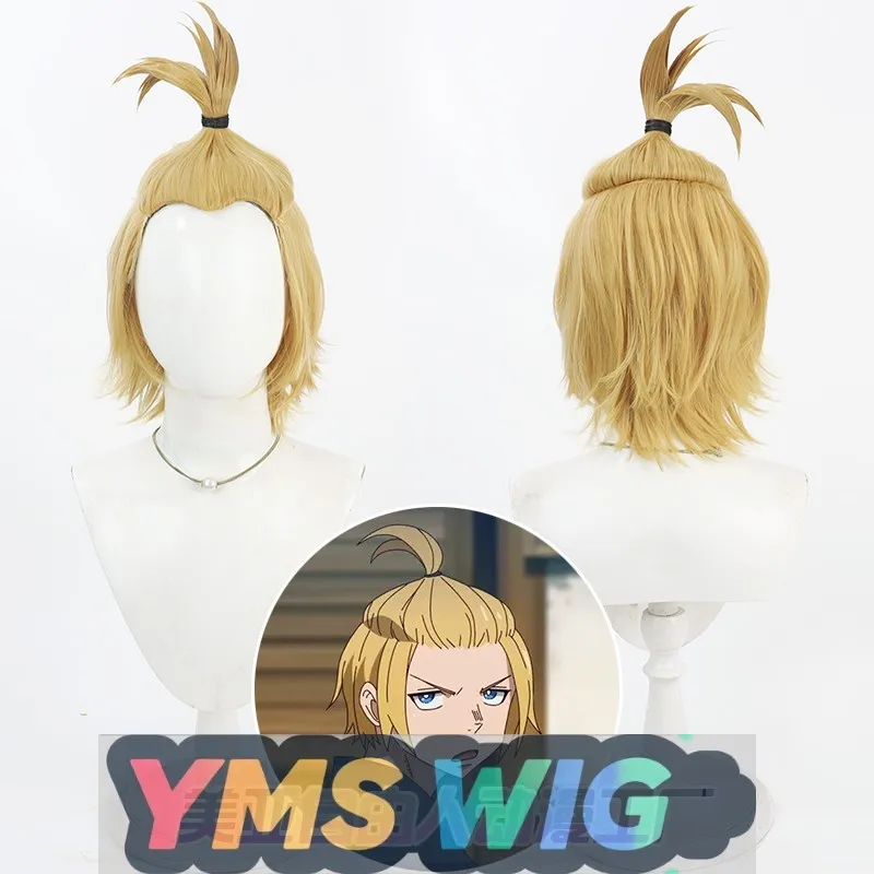 

[YMS WIG]"Fire Force Arthur Boyle Cosplay Wig Yellow Spiky Hair",