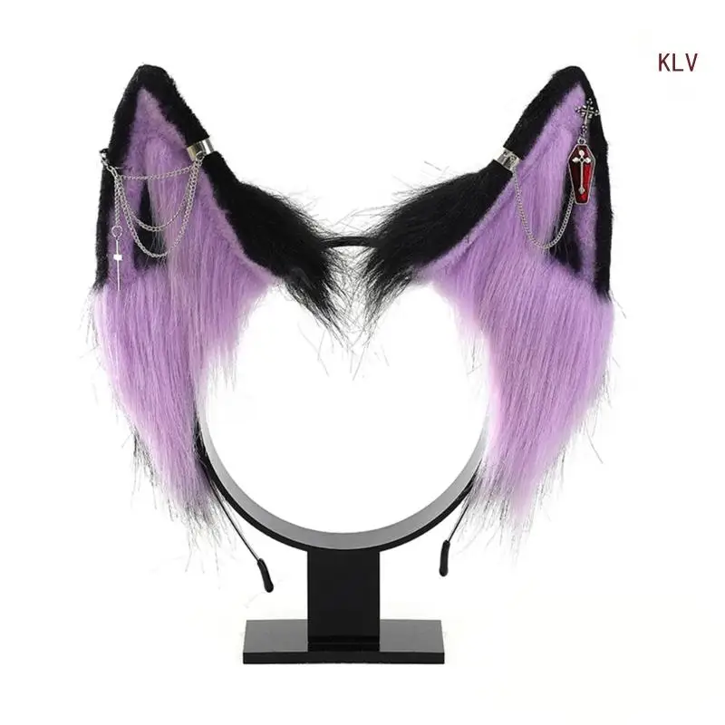Kat oor hoofdbanden haarband haar hoepel voor vrouwen meisjes nepbont haaraccessoires 6XDA