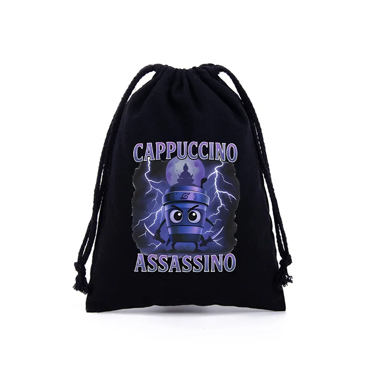 

Italian Brainrot velvet Drawstring Bag Tung Tungtung Sahur Cosmetics Bags Portable Storage pouch Organizer Fabric Draw Pockets